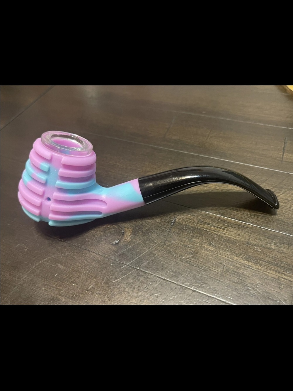 Silicone Smoking Pipe with Glass Bowl for Cigarette cigar Pipe（ 6 inch ）pink